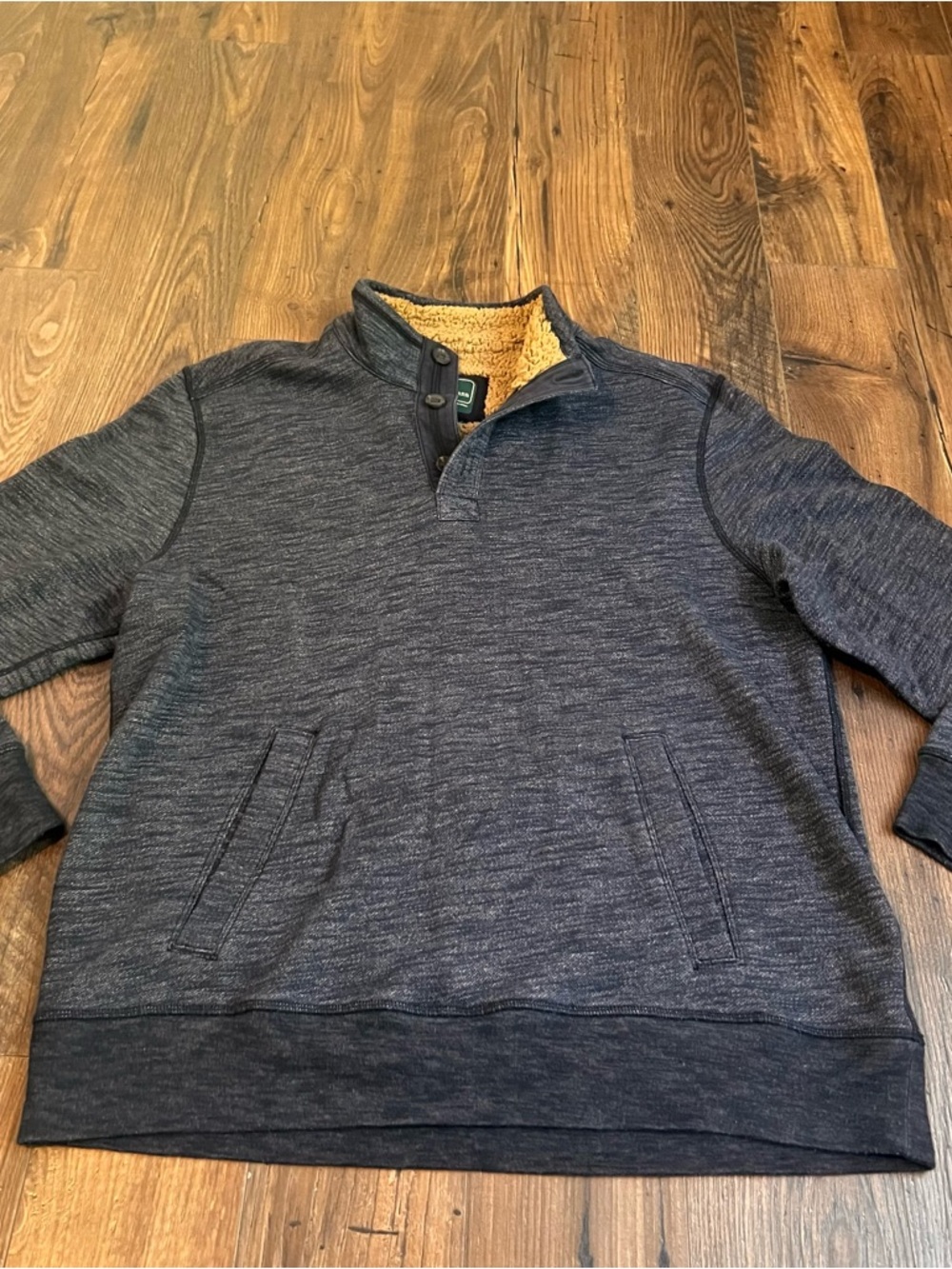 Men’s G.H. Bass Sherpa Lined Quarter Snap Pullover Sweatshirt XL Cozy Cabincore